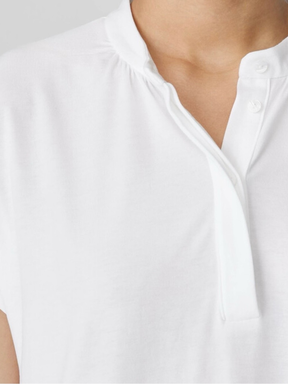 Eileen fisher women’s White fine jersey band collar blouse size 2X - Picture 10 of 10